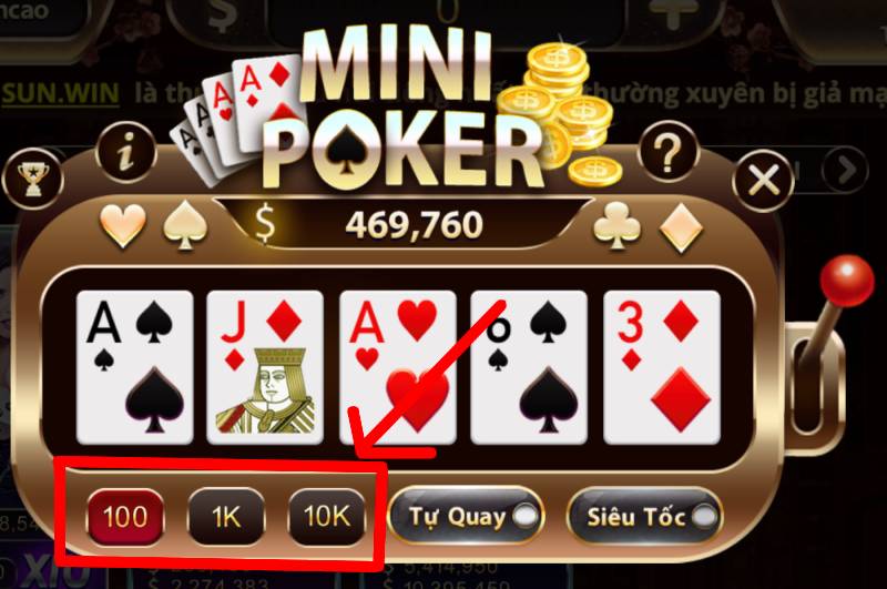 Mini Poker – Trải Nghiệm Cá Cược Với Phong Cách Mới Lạ 5 Dieu chinh muc cuoc linh hoat